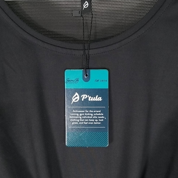 P'tula Molly Women's Top  Size XS Freestyle 3/4 Cinched Waist Baggy Black - Picture 7 of 9